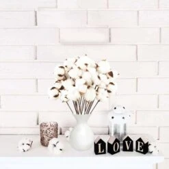 Confezione Da 40 Fiori Di Cotone Naturale Fiori Secchi Stelo Di Cotone Fiore Naturale Rami Di Cotone Finto Piante Finte Decorazione Domestica -Vendite ATMOSPHERA 93244914 4