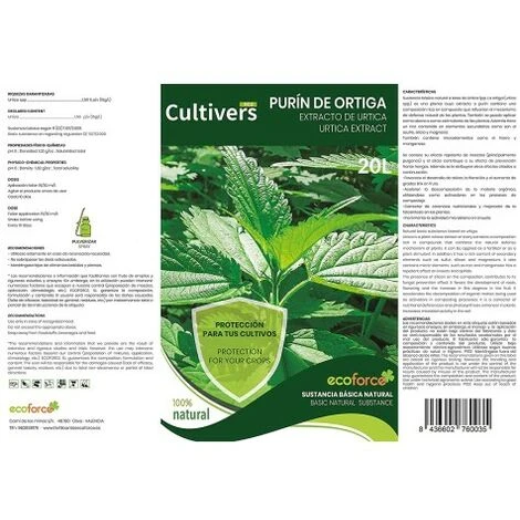 CULTIVERS Estratto D'Ortica, 1 L. Azione Insetticida, Fungicida, Acaricida. Corregge La Clorosi Ferrosa. Sostanza Di Base Naturale Per Il Controllo Dei Parassiti E Dei Funghi. Potenza Di Inversione 3 CULTIVERS Estratto D'Ortica, 1 L. Azione Insetticida, Fungicida, Acaricida. Corregge La Clorosi Ferrosa. Sostanza Di Base Naturale Per Il Controllo Dei Parassiti E Dei Funghi. Potenza Di Inversione - immagine 3