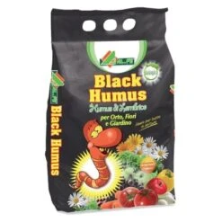 AL.FE BLACK HUMUS Vermicompost Concime Organico Bio Orto Fiori Giardino 5 LT