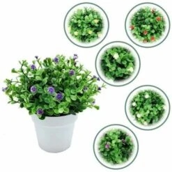 Piante Artificiali, Fiori Artificiali, Orchidee Di Simulazione, Piante In Vaso Di Eucalipto, Piante Verdi, Decorazioni Per La Casa, Decorazioni Per Finestre, Piccole Piante In Vaso Di Fiori (arancione -Vendite ATMOSPHERA 95221457 4