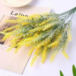 Lotti Fiori Artificiali Di Plastica Gialla Lavanda Fiori Finti Gialli Artificiali Decorazione Per Feste, Matrimoni, Casa, Ristorante -Vendite ATMOSPHERA 95789552 5
