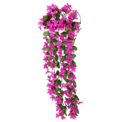 2x Piante Artificiali Edera Rampicante Piante Rampicanti Foglia Artificiale Rampicante Decorazione Floreale Viola, Viola 2 2x Piante Artificiali Edera Rampicante Piante Rampicanti Foglia Artificiale Rampicante Decorazione Floreale Viola, Viola - immagine 2