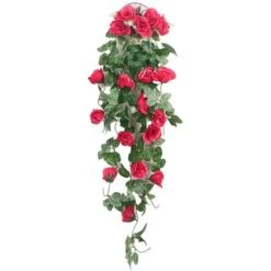 1 Pz 90 Cm Ghirlanda Di Rose Artificiali Rosse Fiori Finti Ghirlanda Di Edera Piante Appese Decorazione Di Nozze -Vendite ATMOSPHERA 95930924 3
