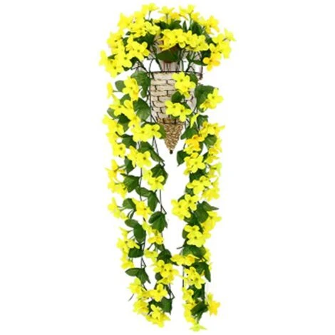 2x Piante Artificiali Edera Rampicante Piante Rampicanti Foglia Artificiale Rampicante Decorazione Floreale Viola, Giallo 2 2x Piante Artificiali Edera Rampicante Piante Rampicanti Foglia Artificiale Rampicante Decorazione Floreale Viola, Giallo - immagine 2