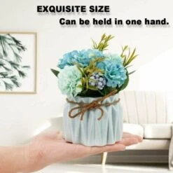 Fiori Di Ortensia Artificiale In Vaso Con Vaso In Ceramica, Varietà Di Palline Di Fiori In Seta Finta Bonsai Per Decorazioni Interne Per Camera Da Letto, Matrimoni, Scrivania, Decorazioni Per Davanzal -Vendite ATMOSPHERA 96193686 4