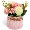 Fiori Di Ortensia Artificiale In Vaso Con Vaso In Ceramica, Varietà Di Palline Di Fiori In Seta Finta Bonsai Per Decorazioni Interne Per Camera Da Letto, Matrimoni, Scrivania, Decorazioni Per Davanzal