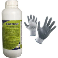 Insetticida Piretrox Ml 1000 Concentrato Con Piretro Naturale. Contro Tutti Gli Insetti Volanti E Striscianti. Omaggio Guanti NBR. NON Idoneo In Agricoltura