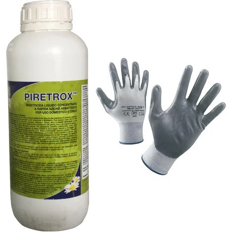 Insetticida Piretrox Ml 1000 Concentrato Con Piretro Naturale. Contro Tutti Gli Insetti Volanti E Striscianti. Omaggio Guanti NBR. NON Idoneo In Agricoltura 1 Insetticida Piretrox Ml 1000 Concentrato Con Piretro Naturale. Contro Tutti Gli Insetti Volanti E Striscianti. Omaggio Guanti NBR. NON Idoneo In Agricoltura