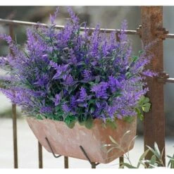 Fiori Artificiali Da Esterno Piante Di Lavanda Finte Bouquet Artificiale In Plastica Resistente Ai Raggi UV Per La Decorazione Del Portico Del Giardino Di Casa All'aperto (viola) -Vendite ATMOSPHERA 98145300 3