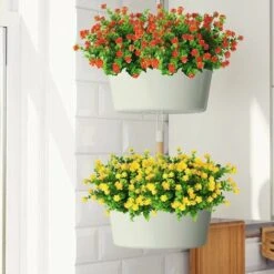 Fiori Finti Per Decorazione, 10 Pezzi 5 Colori Fiori Artificiali Resistenti Ai Raggi UV Per Esterni Versailles, Bouquet Di Plastica Finta Verde Arbusti Piante Per La Decorazione Domestica Giardino Di -Vendite ATMOSPHERA 98708745 3