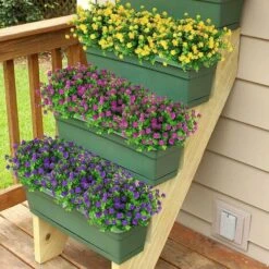 Fiori Finti Per Decorazione, 10 Pezzi 5 Colori Fiori Artificiali Resistenti Ai Raggi UV Per Esterni Versailles, Bouquet Di Plastica Finta Verde Arbusti Piante Per La Decorazione Domestica Giardino Di -Vendite ATMOSPHERA 98708745 4