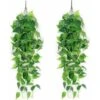 2 Pezzi Pianta Artificiale Pothos Appeso Piante Finte Artificiali Decorazione Pothos Finto Edera Foglia Verde Realistica Per Decorazioni Camera Da Letto Giardino Domestico