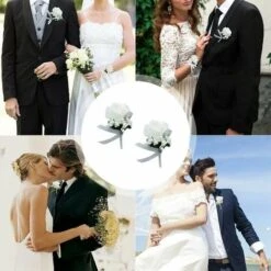 2 Pezzi Fiori Da Polso Da Sposa, Fiore All'occhiello Della Rosa, Fiore All'occhiello Del Corpetto, Fiore All'occhiello Del Matrimonio, Set Di Fiori Del Corpetto, Usato Per Matrimoni, Feste Da Ballo, B -Vendite ATMOSPHERA 99784521 4